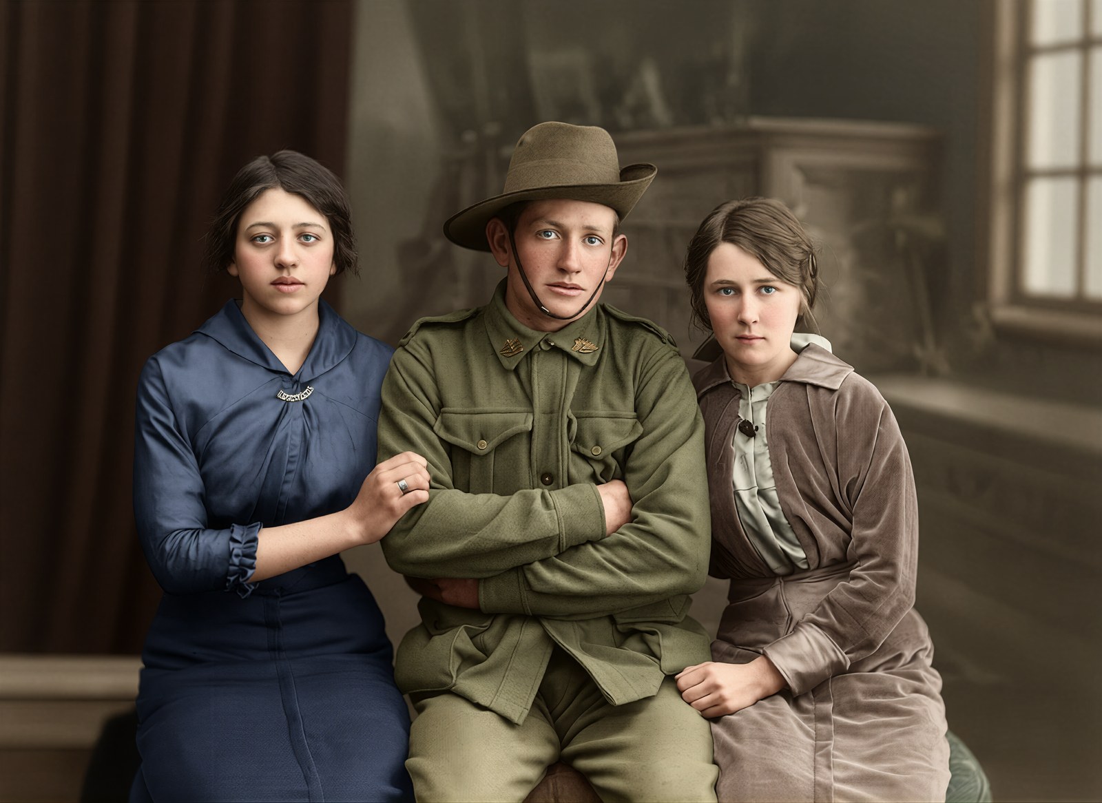 After: Private James Germyn (1894-1922) and girls (11791611334).jpg